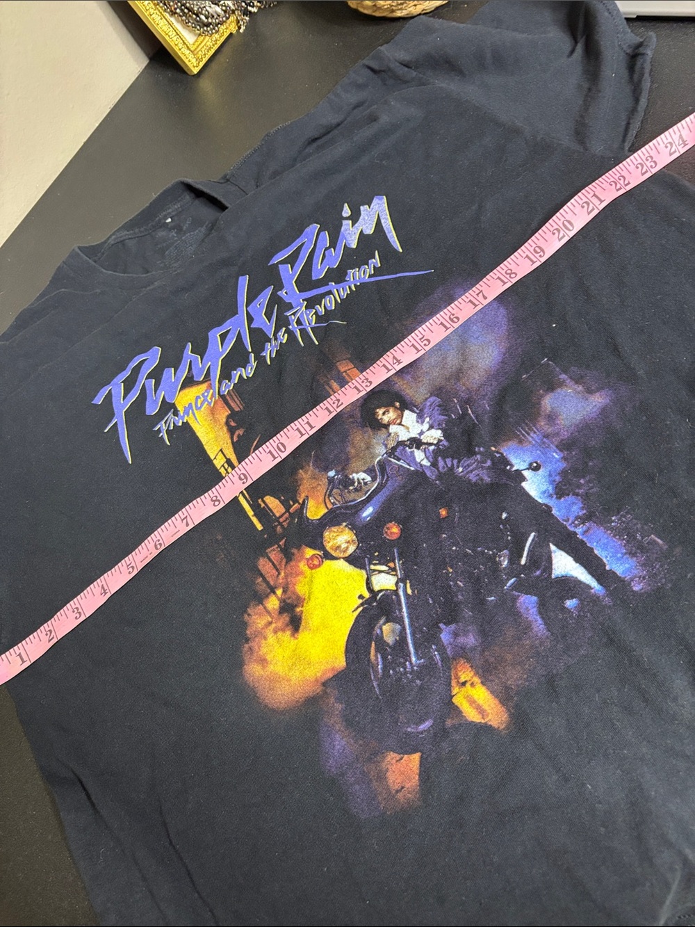 Prince Purple Rain Black Graphic Tee Purple and Yellow Artwork Band Tshirt XL - Picture 4 of 7